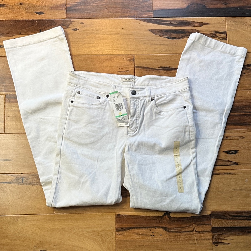 Jones New York Women's White Straight Leg Jeans